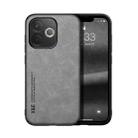 For OPPO A5 Pro 5G Skin Feel Magnetic Leather Back Phone Case(Light Grey) - 1