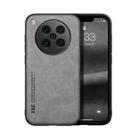 For OPPO Find X8s Skin Feel Magnetic Leather Back Phone Case(Light Grey) - 1