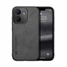 For OPPO A5x 5G Global Skin Feel Magnetic Leather Back Phone Case(Dark Grey) - 1