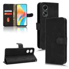 For OPPO A58 4G Skin Feel Magnetic Flip Leather Phone Case(Black) - 1