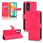 For OPPO A58 4G Skin Feel Magnetic Flip Leather Phone Case(Rose Red) - 1