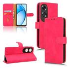 For OPPO A60 4G Skin Feel Magnetic Flip Leather Phone Case(Rose Red) - 1