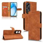 For OPPO A60 4G Skin Feel Magnetic Flip Leather Phone Case(Brown) - 1