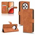 For OPPO Reno12 F 5G Skin Feel Magnetic Flip Leather Phone Case(Brown) - 1