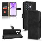 For OPPO A3x 5G Skin Feel Magnetic Flip Leather Phone Case(Black) - 1