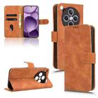 For OPPO Find X8s+ 5G Skin Feel Magnetic Flip Leather Phone Case(Brown) - 1