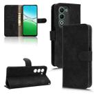 For OPPO A5 5G Global Skin Feel Magnetic Flip Leather Phone Case(Black) - 1