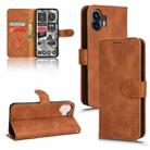 For Nothing Phone 2 Skin Feel Magnetic Flip Leather Phone Case(Brown) - 1