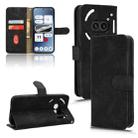 For Nothing Phone 2a Skin Feel Magnetic Flip Leather Phone Case(Black) - 1