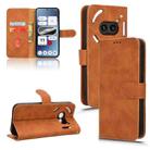 For Nothing Phone 2a Skin Feel Magnetic Flip Leather Phone Case(Brown) - 1