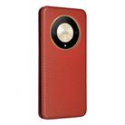 For Honor Magic6 Lite Carbon Fiber Texture Flip Leather Phone Case(Brown) - 3