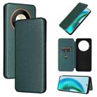 For Honor Magic6 Lite Carbon Fiber Texture Flip Leather Phone Case(Green) - 1