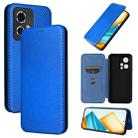 For Honor 90 GT Carbon Fiber Texture Flip Leather Phone Case(Blue) - 1
