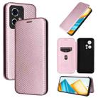 For Honor 90 GT Carbon Fiber Texture Flip Leather Phone Case(Pink) - 1