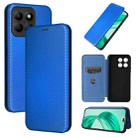 For Honor X8b Carbon Fiber Texture Flip Leather Phone Case(Blue) - 1