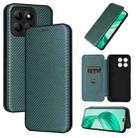 For Honor X8b Carbon Fiber Texture Flip Leather Phone Case(Green) - 1