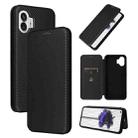 For Nothing Phone 2 Carbon Fiber Texture Flip Leather Phone Case(Black) - 1