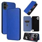 For Nothing CMF Phone 1 Carbon Fiber Texture Flip Leather Phone Case(Blue) - 1