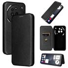 For Nothing Phone 3a Pro Carbon Fiber Texture Flip Leather Phone Case(Black) - 1