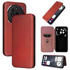 For Nothing Phone 3a Pro Carbon Fiber Texture Flip Leather Phone Case(Brown) - 1