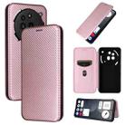 For Nothing Phone 3a Pro Carbon Fiber Texture Flip Leather Phone Case(Pink) - 1