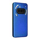 For Nothing Phone 3a Carbon Fiber Texture Flip Leather Phone Case(Blue) - 3