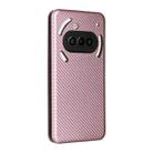 For Nothing Phone 3a Carbon Fiber Texture Flip Leather Phone Case(Pink) - 3