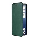 For Nothing Phone 3a Carbon Fiber Texture Flip Leather Phone Case(Green) - 2