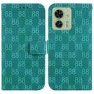 For Motorola Edge 40 Double 8-shaped Embossed Leather Phone Case(Green) - 1