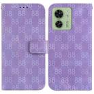 For Motorola Edge 40 Double 8-shaped Embossed Leather Phone Case(Purple) - 1