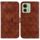 For Motorola Edge 40 Double 8-shaped Embossed Leather Phone Case(Brown) - 1