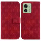 For Motorola Edge 40 Double 8-shaped Embossed Leather Phone Case(Red) - 1