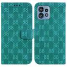 For Motorola Edge 40 Pro Double 8-shaped Embossed Leather Phone Case(Green) - 1