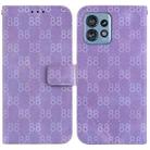 For Motorola Edge 40 Pro Double 8-shaped Embossed Leather Phone Case(Purple) - 1