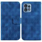 For Motorola Edge 40 Pro Double 8-shaped Embossed Leather Phone Case(Blue) - 1