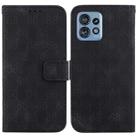 For Motorola Edge 40 Pro Double 8-shaped Embossed Leather Phone Case(Black) - 1
