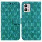 For Motorola Moto G13 / G23 / G53 Double 8-shaped Embossed Leather Phone Case(Green) - 1