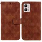 For Motorola Moto G13 / G23 / G53 Double 8-shaped Embossed Leather Phone Case(Brown) - 1