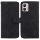 For Motorola Moto G13 / G23 / G53 Double 8-shaped Embossed Leather Phone Case(Black) - 1