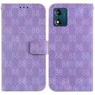 For Motorola Moto E13 Double 8-shaped Embossed Leather Phone Case(Purple) - 1