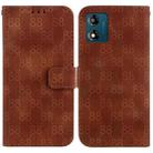 For Motorola Moto E13 Double 8-shaped Embossed Leather Phone Case(Brown) - 1