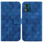 For Motorola Moto E13 Double 8-shaped Embossed Leather Phone Case(Blue) - 1