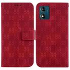 For Motorola Moto E13 Double 8-shaped Embossed Leather Phone Case(Red) - 1