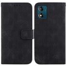 For Motorola Moto E13 Double 8-shaped Embossed Leather Phone Case(Black) - 1