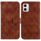 For Motorola Moto G73 Double 8-shaped Embossed Leather Phone Case(Brown) - 1