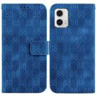 For Motorola Moto G73 Double 8-shaped Embossed Leather Phone Case(Blue) - 1