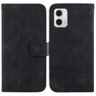 For Motorola Moto G73 Double 8-shaped Embossed Leather Phone Case(Black) - 1