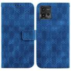 For Motorola Moto G72 Double 8-shaped Embossed Leather Phone Case(Blue) - 1