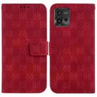 For Motorola Moto G72 Double 8-shaped Embossed Leather Phone Case(Red) - 1