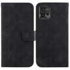 For Motorola Moto G72 Double 8-shaped Embossed Leather Phone Case(Black) - 1